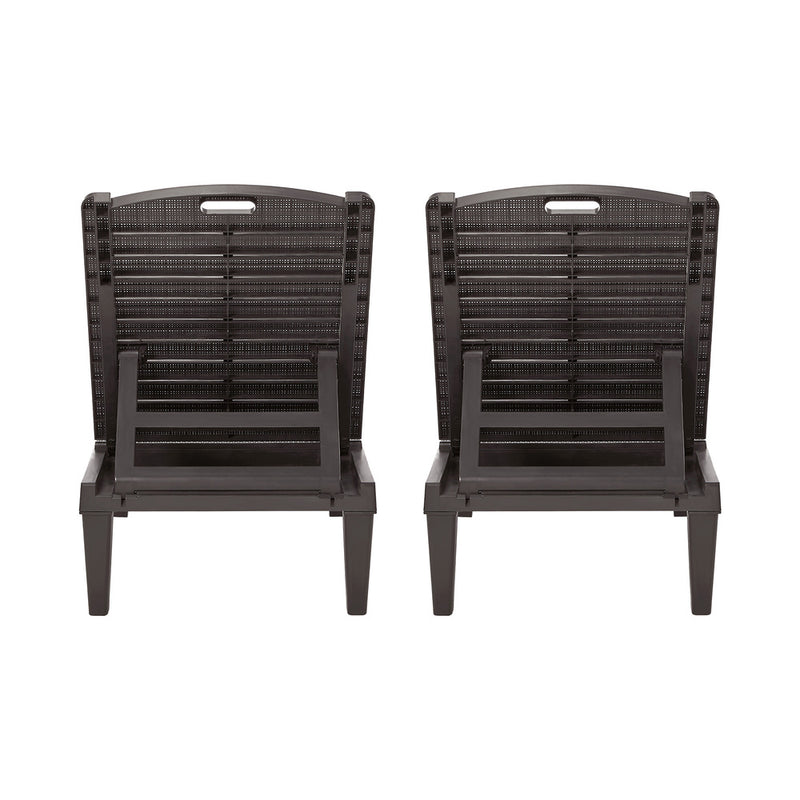 Livsip 2PCS Sun Lounger Patio Outdoor Furniture Brown