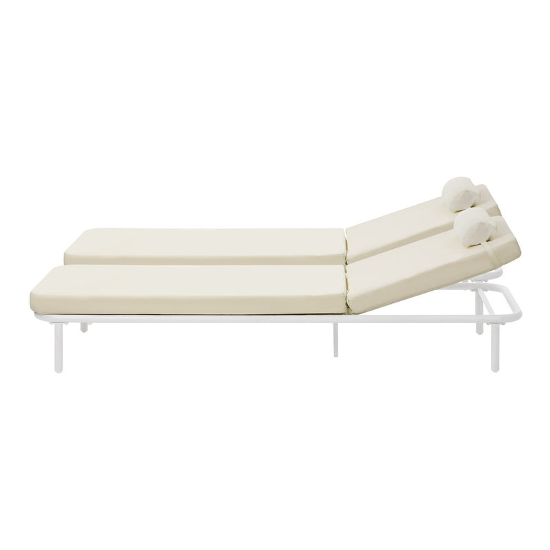 Livsip 2PCS Sun Lounge Outdoor Patio Furniture Setting Beige
