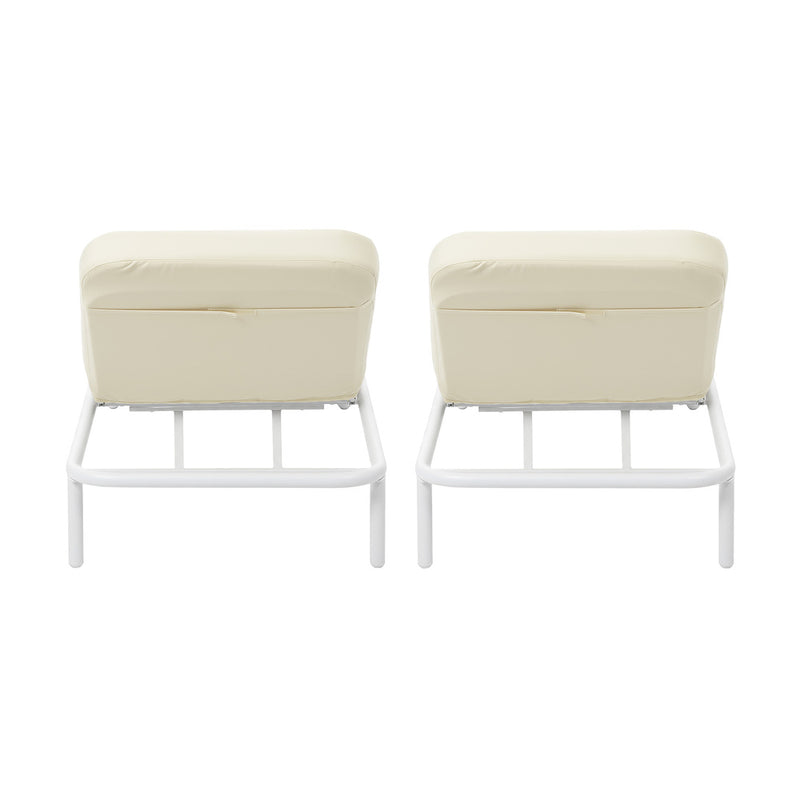 Livsip 2PCS Sun Lounge Outdoor Patio Furniture Setting Beige