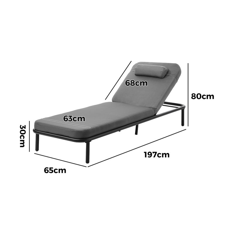 Livsip Sun Lounge Outdoor Patio Furniture Setting Grey