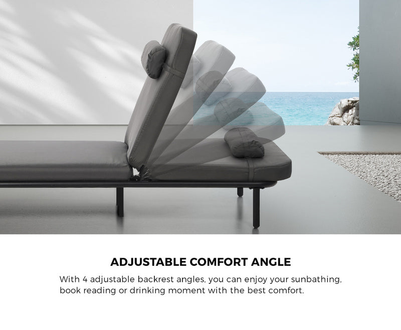 Livsip 2PCS Sun Lounge Outdoor Patio Furniture Setting Grey