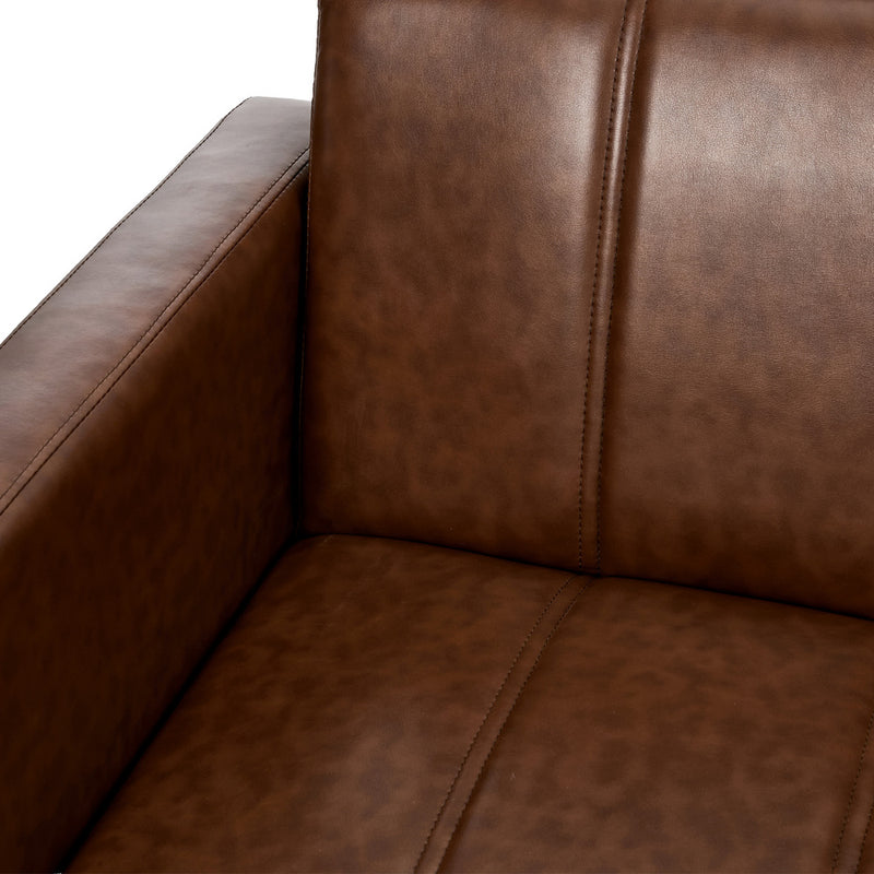 Oikiture 3-Seater Sofa Bed Futon Convertible Recliner Faux Leather