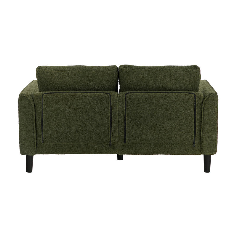 Oikiture 2 Seater Sofa 150cm Boucle Seat Small Couch Storage Green