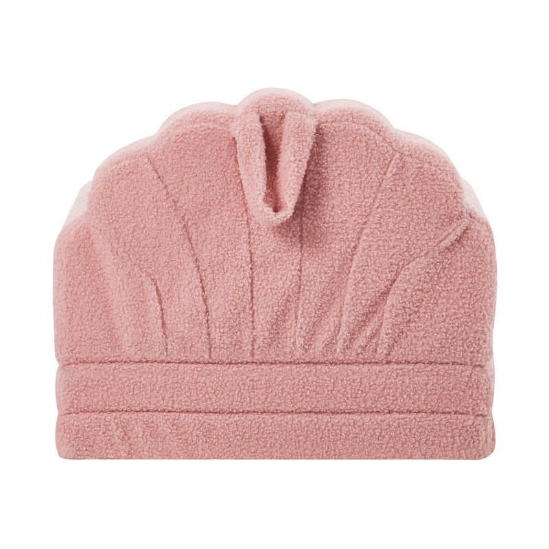 Oikiture Shell Kids Fold Out Sofa & Bed Sherpa Boucle Pink