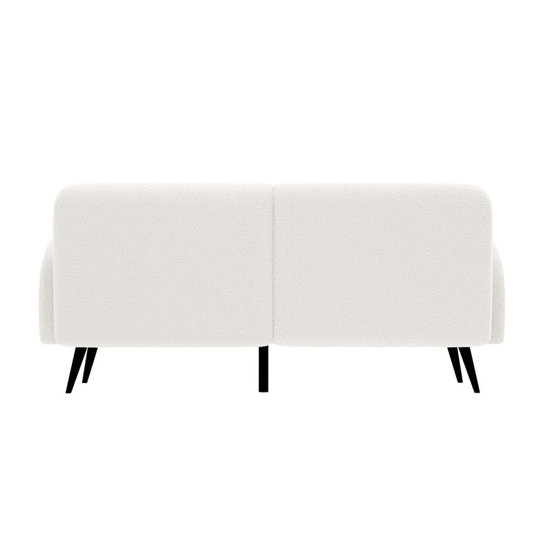 Oikiture Sherpa Sofa Luxury 3 Seater Fleece White
