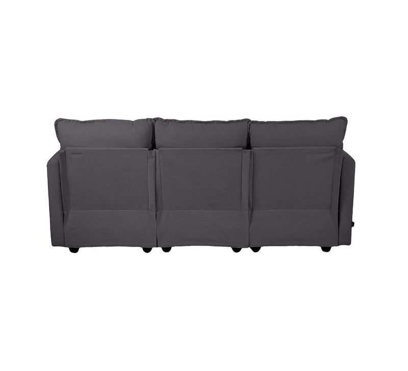 Oikiture 3 Seater Sofa Couch Lounge Thick Cushion Futon Corduroy Grey