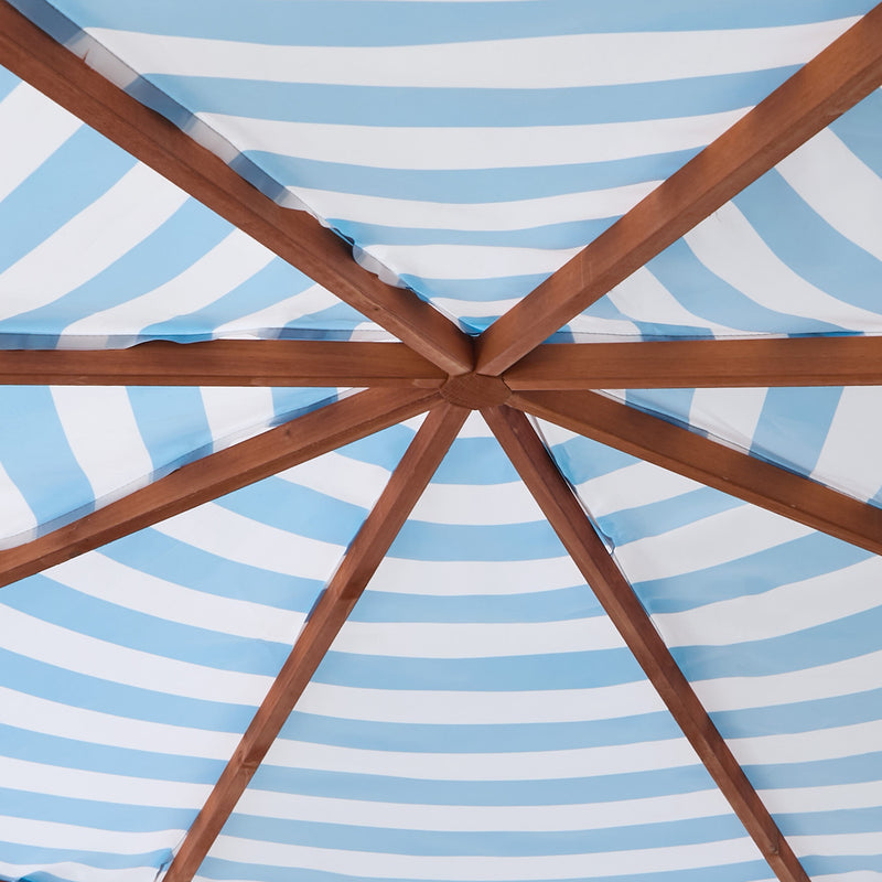 Mazam 210cm Kids Octagonal Wooden Sandpit UV Canopy Seats Bottom Liner