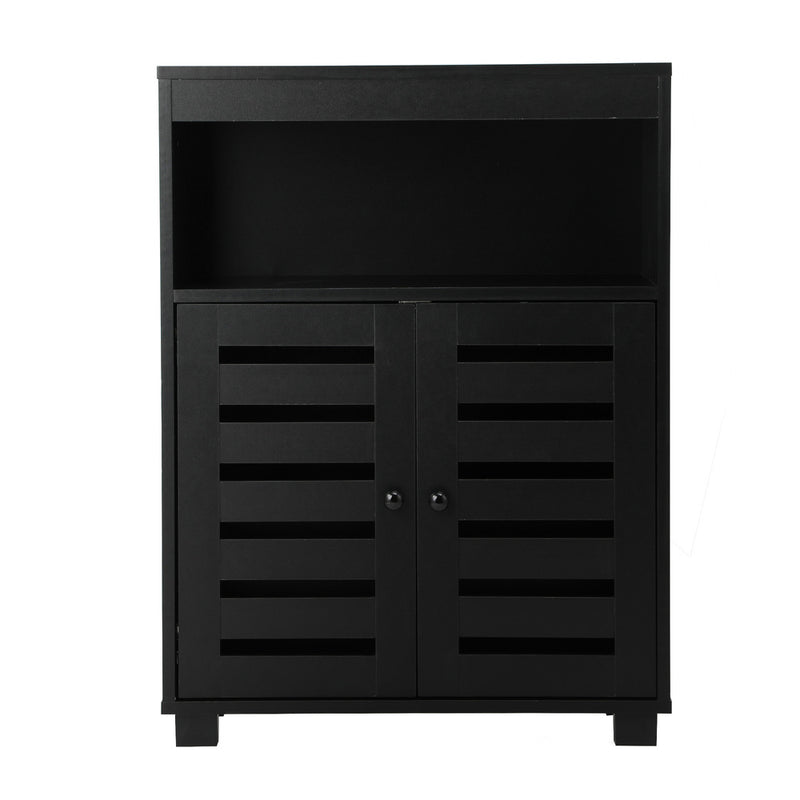 Oikiture Buffet Sideboard Storage Cabinet 2 Doors Black