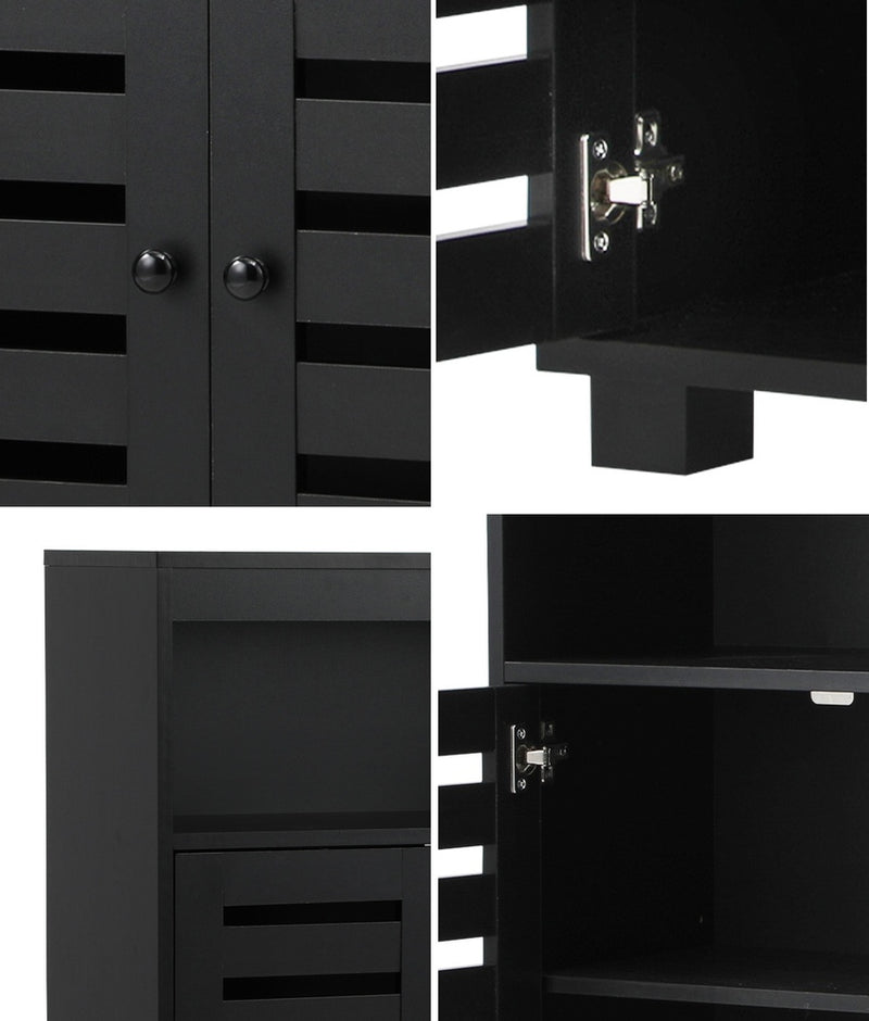 Oikiture Buffet Sideboard Storage Cabinet 2 Doors Black