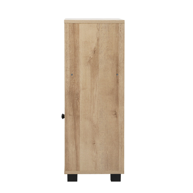 Oikiture Shoes Storage Cabinet Organiser Shelf 2 Doors Brown