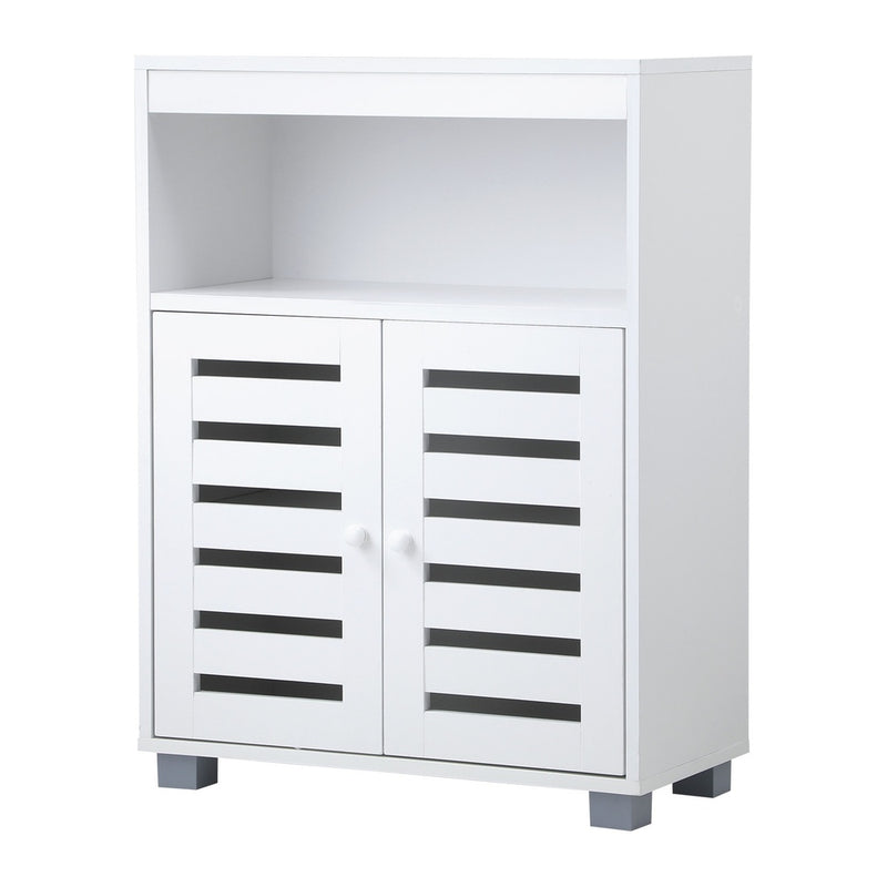 Oikiture Shoes Storage Cabinet Organiser Shelf 2 Doors White