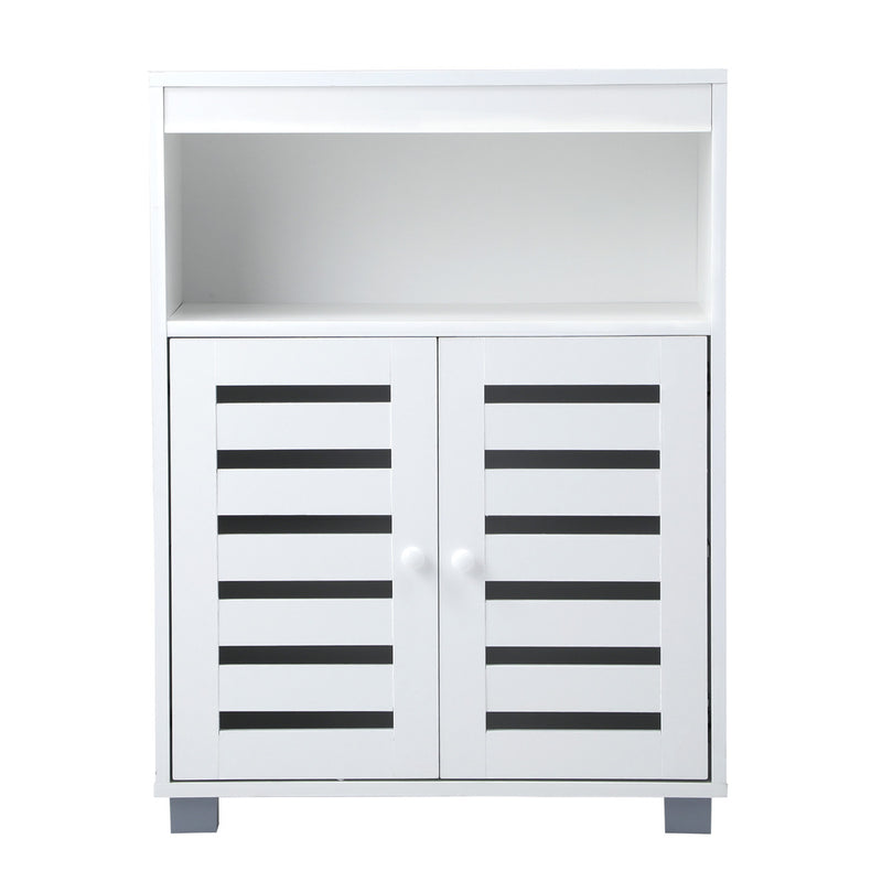 Oikiture Shoes Storage Cabinet Organiser Shelf 2 Doors White