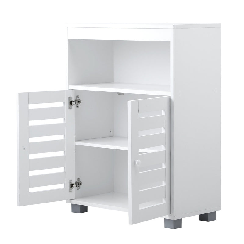 Oikiture Shoes Storage Cabinet Organiser Shelf 2 Doors White