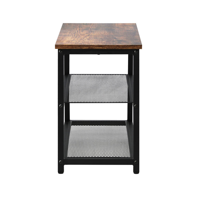 Oikiture Shoe Bench Rack Shelf Storage 3-Tier Industrial Furniture