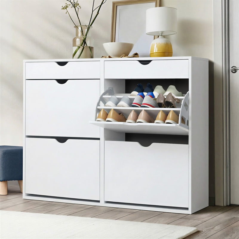 Oikiture Shoe Rack Storage Cabinet Cupboard Shelf 36 Pairs White