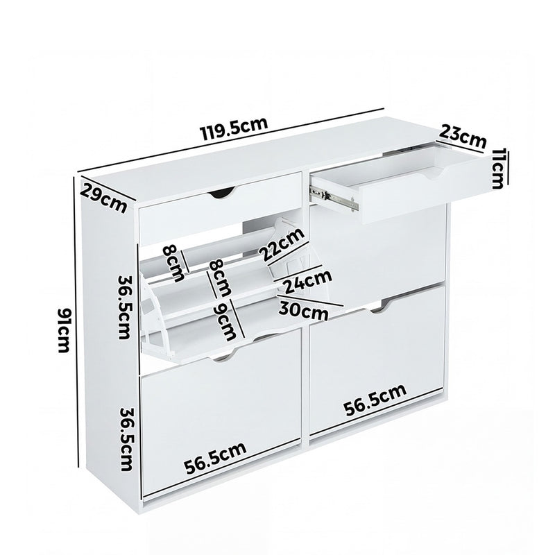Oikiture Shoe Rack Storage Cabinet Cupboard Shelf 36 Pairs White