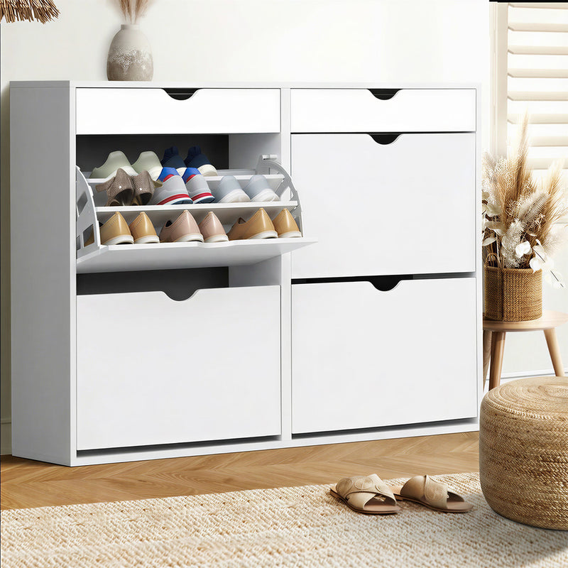 Oikiture Shoe Rack Storage Cabinet Cupboard Shelf 36 Pairs White