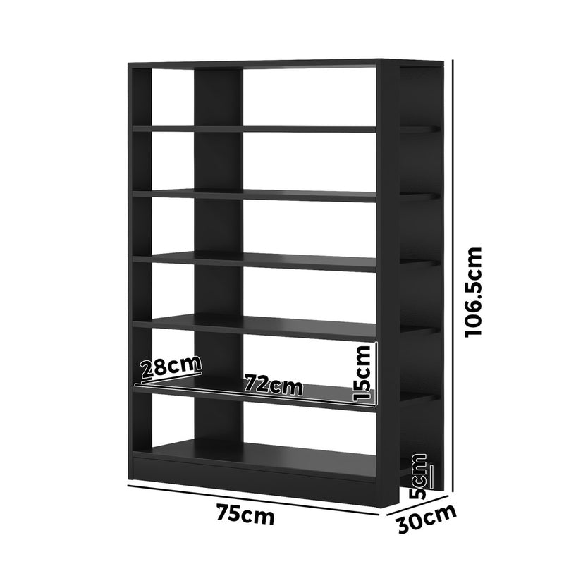 Oikiture Shoe Rack 7 Tiers Shelf Storage Cabinet Organiser Black