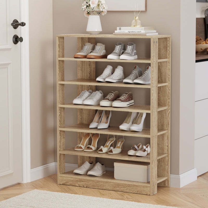 Oikiture Shoe Rack 7 Tiers Shelf Storage Cabinet Organiser Natural