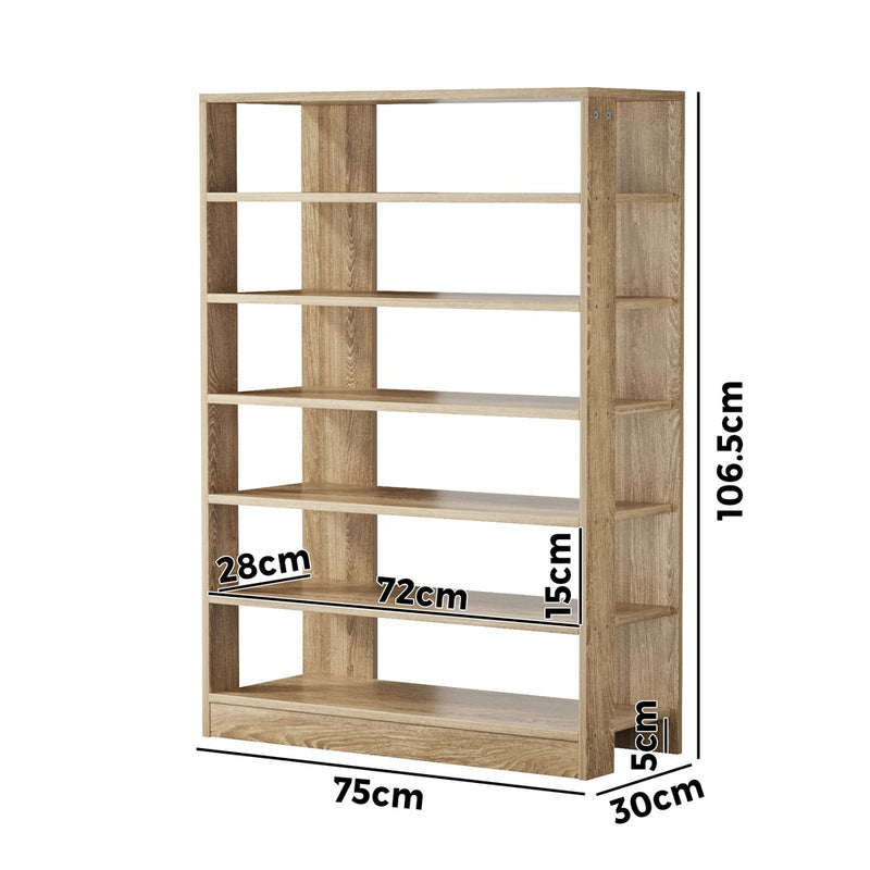 Oikiture Shoe Rack 7 Tiers Shelf Storage Cabinet Organiser Natural