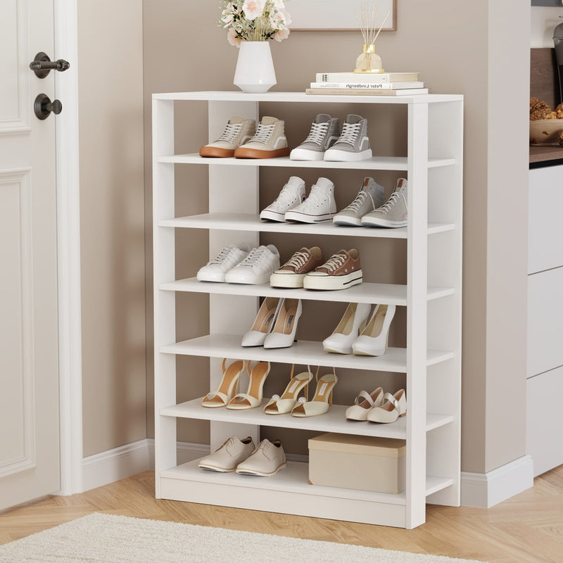 Oikiture Shoe Rack 7 Tiers Shelf Storage Cabinet Organiser White