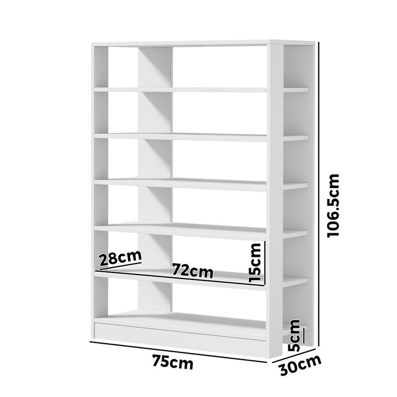 Oikiture Shoe Rack 7 Tiers Shelf Storage Cabinet Organiser White