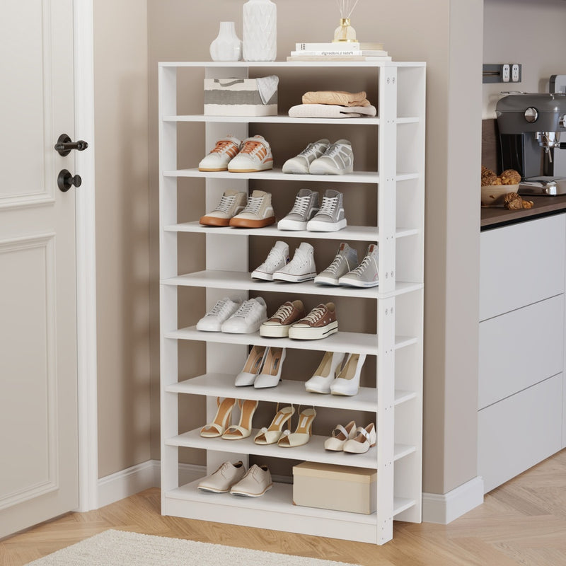 Oikiture Shoe Rack 9 Tiers Storage Cabinet 54 Pairs White