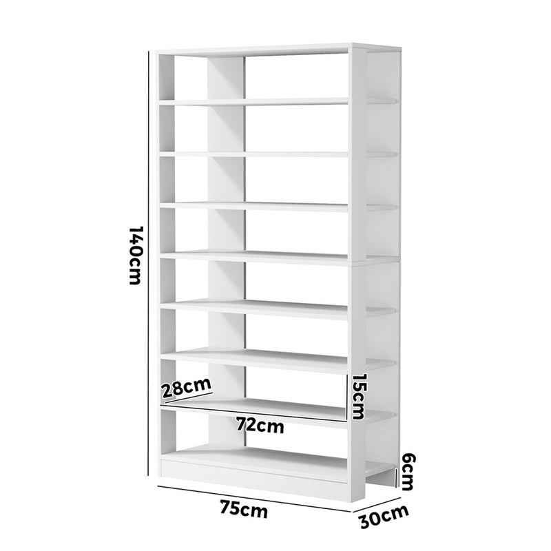 Oikiture Shoe Rack 9 Tiers Storage Cabinet 54 Pairs White