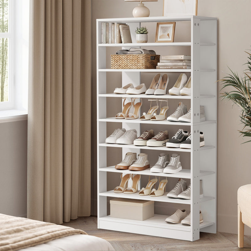 Oikiture Shoe Rack 9 Tiers Storage Cabinet 54 Pairs White