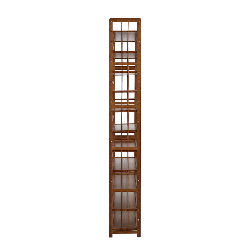 Oikiture Shoe Rack Bamboo Stand 11 Shelves with Boots Storage Brown