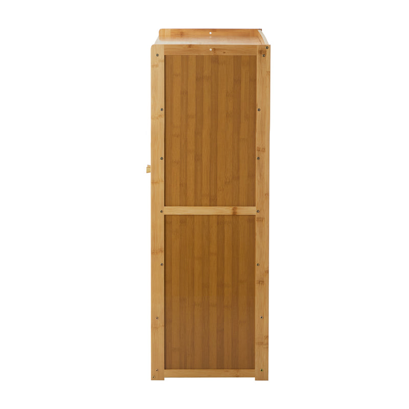 Oikiture Shoe Storage Cabinet 2 Doors Rattan Natural