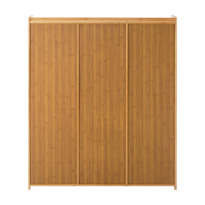Oikiture Shoe Cabinet with 3 Rattan Doors 6 Shelves