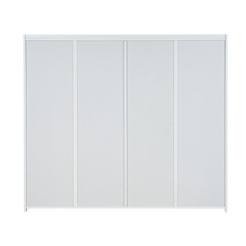 Oikiture Shoe Rack Storage Cabinet Organiser 4 Doors Rattan White
