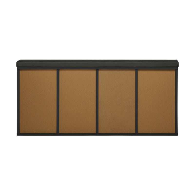 Oikiture Shoe Bench 105cm with Leather Seat Black