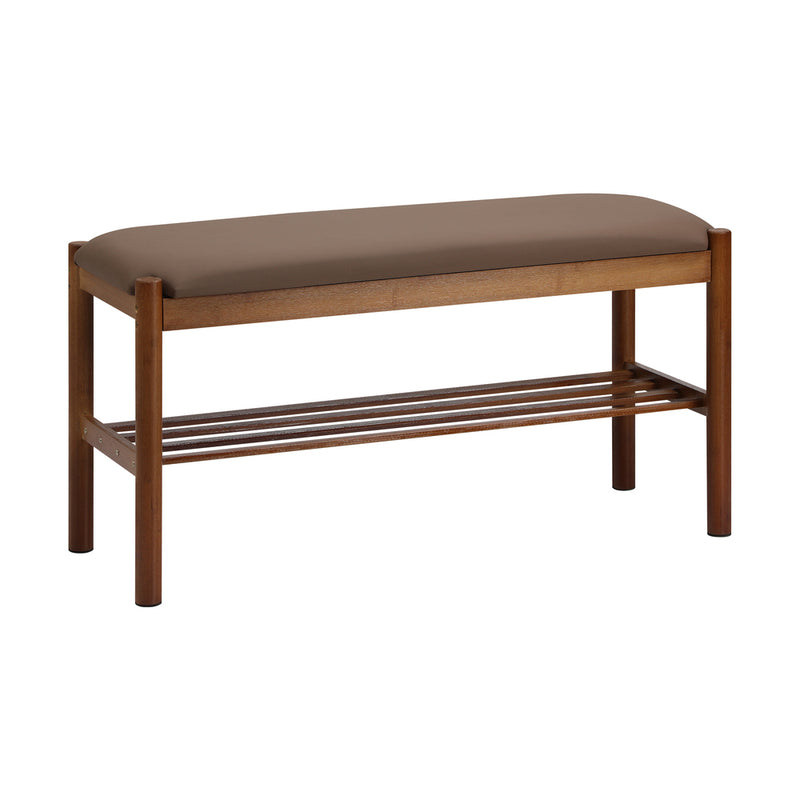 Oikiture Shoe Bench Bamboo Shoes Rack Cabinet Shelf Stool 80cm