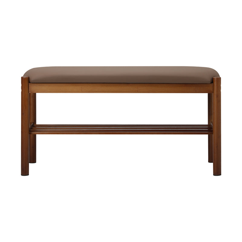 Oikiture Shoe Bench Bamboo Shoes Rack Cabinet Shelf Stool 80cm