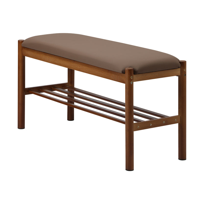 Oikiture Shoe Bench Bamboo Shoes Rack Cabinet Shelf Stool 80cm