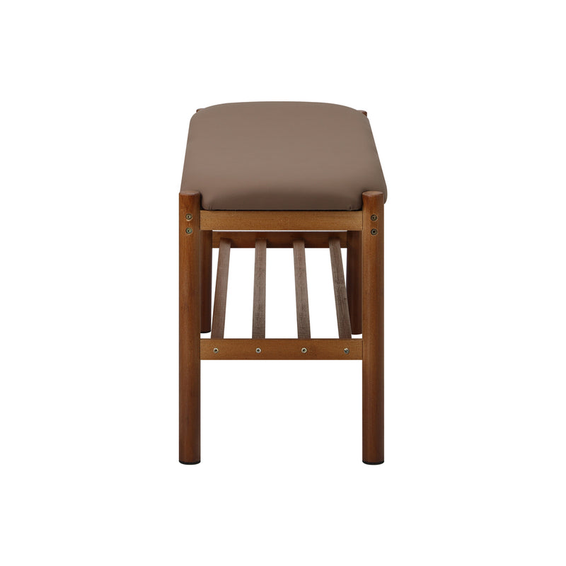 Oikiture Shoe Bench Bamboo Shoes Rack Cabinet Shelf Stool 80cm