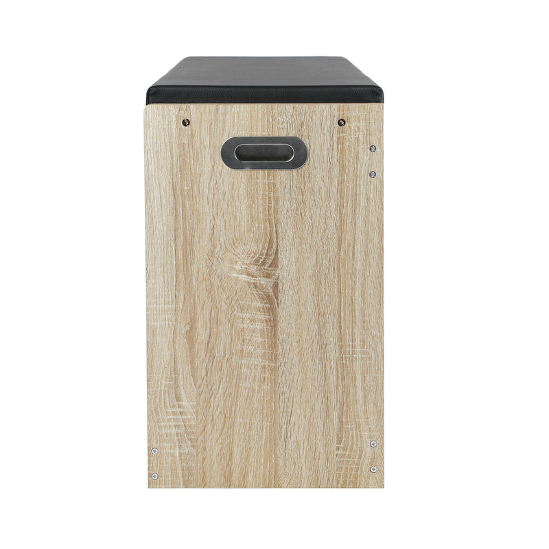 Oikiture Shoe Storage Bench with PU Seat 0.6M Wooden
