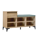 Oikiture Shoe Cabinet Bench Storage Drawer 6 Shelves Polyester Seat