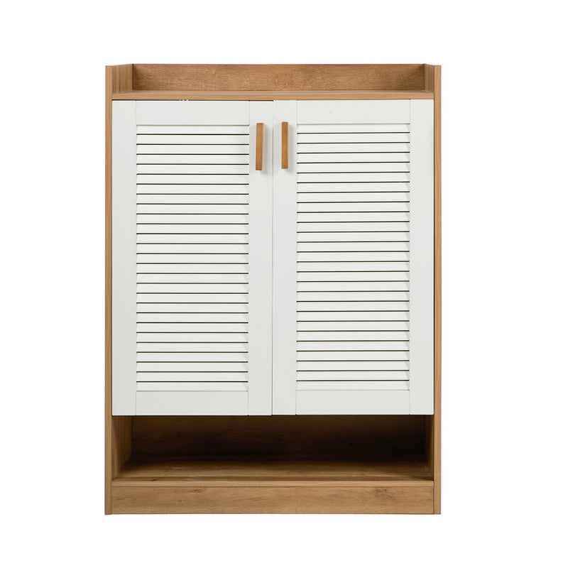 Oikiture Shoe Storage Cabinet 5-Tier Rack 2 Doors Organiser Shelf