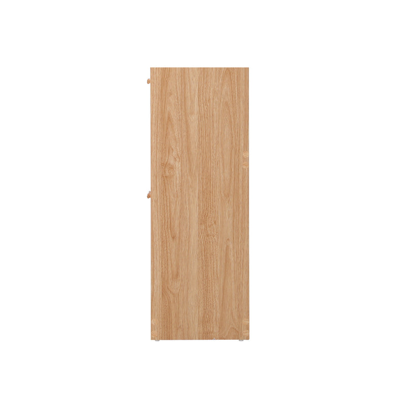 Oikiture Shoe Cabinet 2 Compartment with Rows Rattan Doors