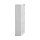 Oikiture Shoe Rack Storage Cabinet 3 Compartments White