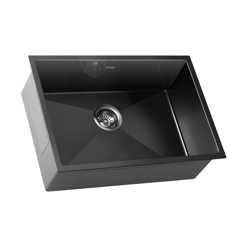 Welba Kitchen Sink Stainless Steel Basin Single Flush Mount 60X45CM