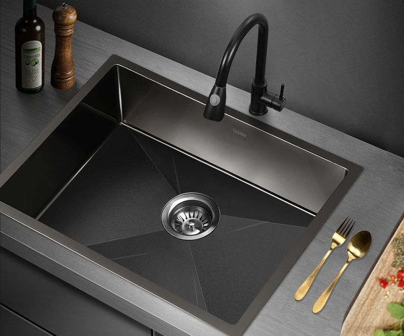 Welba Kitchen Sink Stainless Steel Basin Single Flush Mount 60X45CM