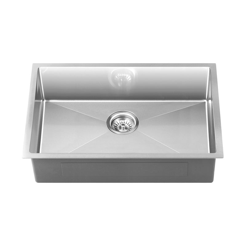 Welba Kitchen Sink 70X45CM Stainless Steel Single Bowl Basin With Waste Silver