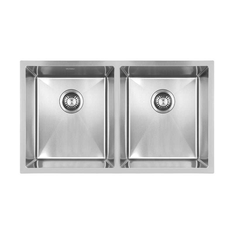 Welba Kitchen Sink Stainless Steel Basin Double Flush Mount 76X44CM