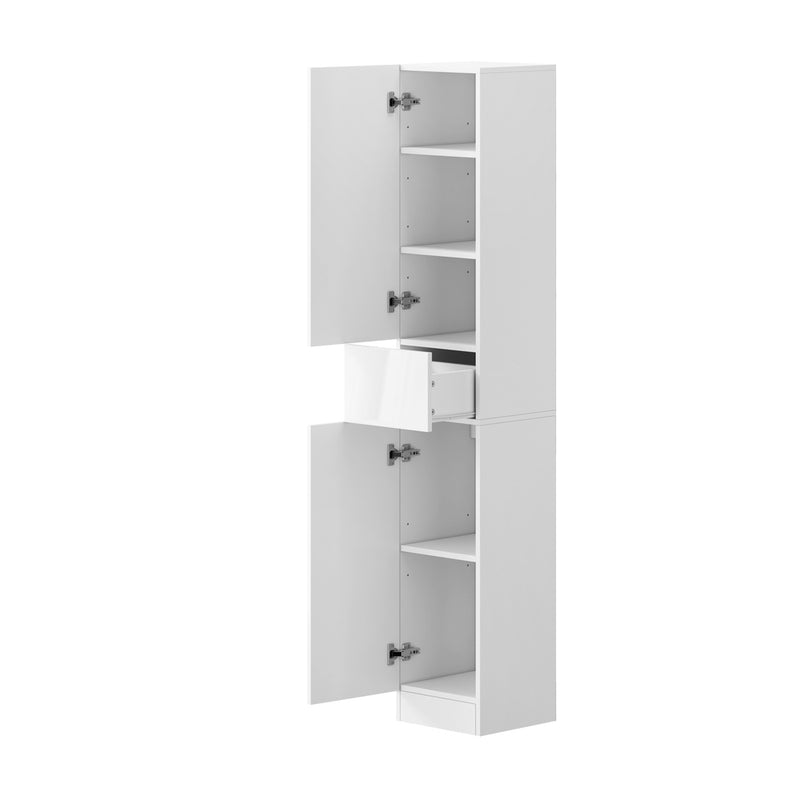 Oikiture Tall Bathroom Cabinet Storage Slim Toilet Cupboard White