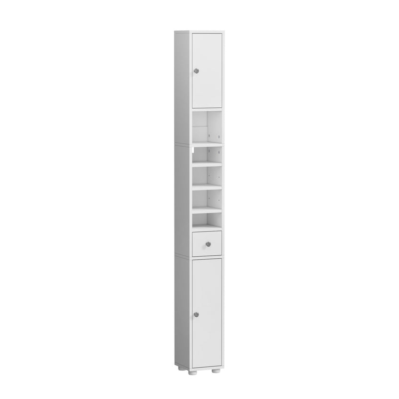 Oikiture Tall Bathroom Storage Cabinet Shelf Drawer Cupboard White