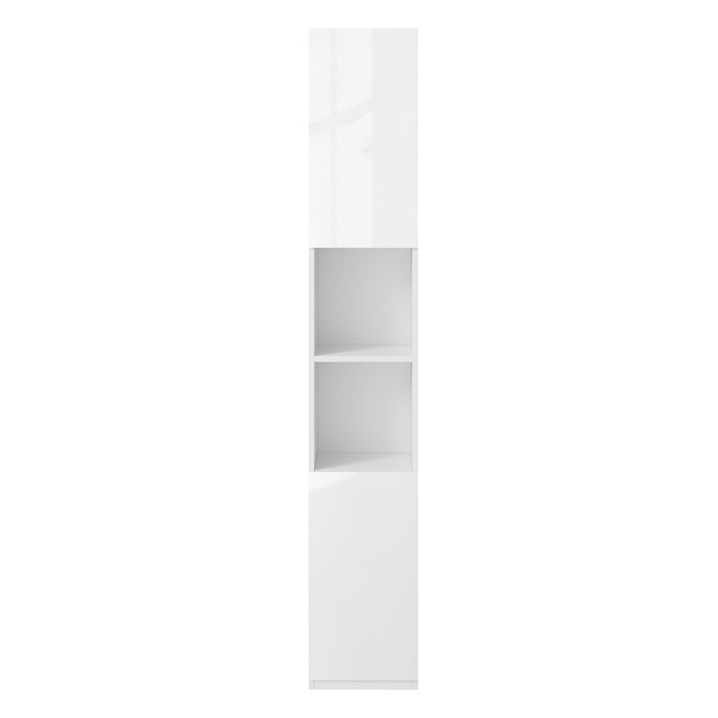 Oikiture Bathroom Cabinet Storage High Gloss Cupboard Toilet White